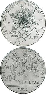 Olympische Winterspelen 2006 Turijn 5 euro San Marino 2005 Proof